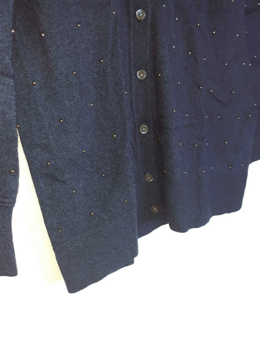 Banana Republic Filpucci Cardigan Merino Wool Cashmere All Over Gold Beaded - Picture 3 of 8